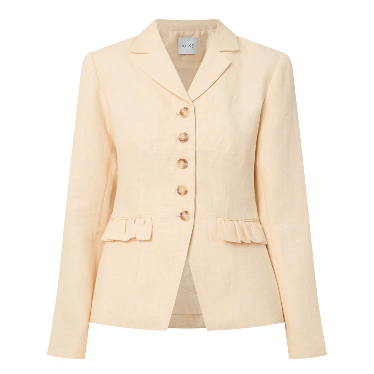 POSSE Matilda Linen Single-Breasted Blazer - Yellow | Brown Thomas (IE)