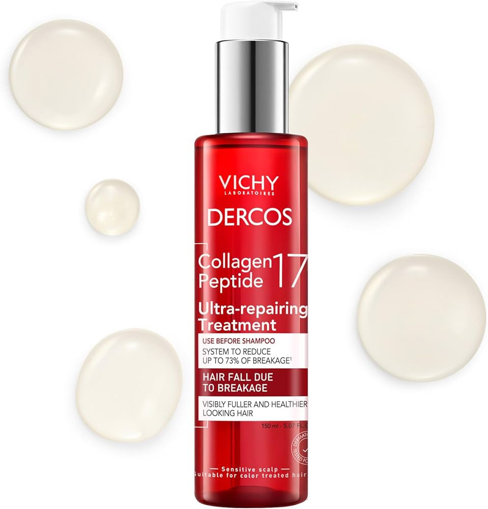 Dercos Collagen Peptide 17 Ultra-Repairing Treatment, 150ml, Anti Hair Fall Pre-Shampoo Bond Repa... | Amazon (US)