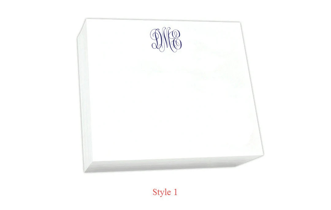 Large Monogrammed Super Slab Note Pad - Etsy | Etsy (US)