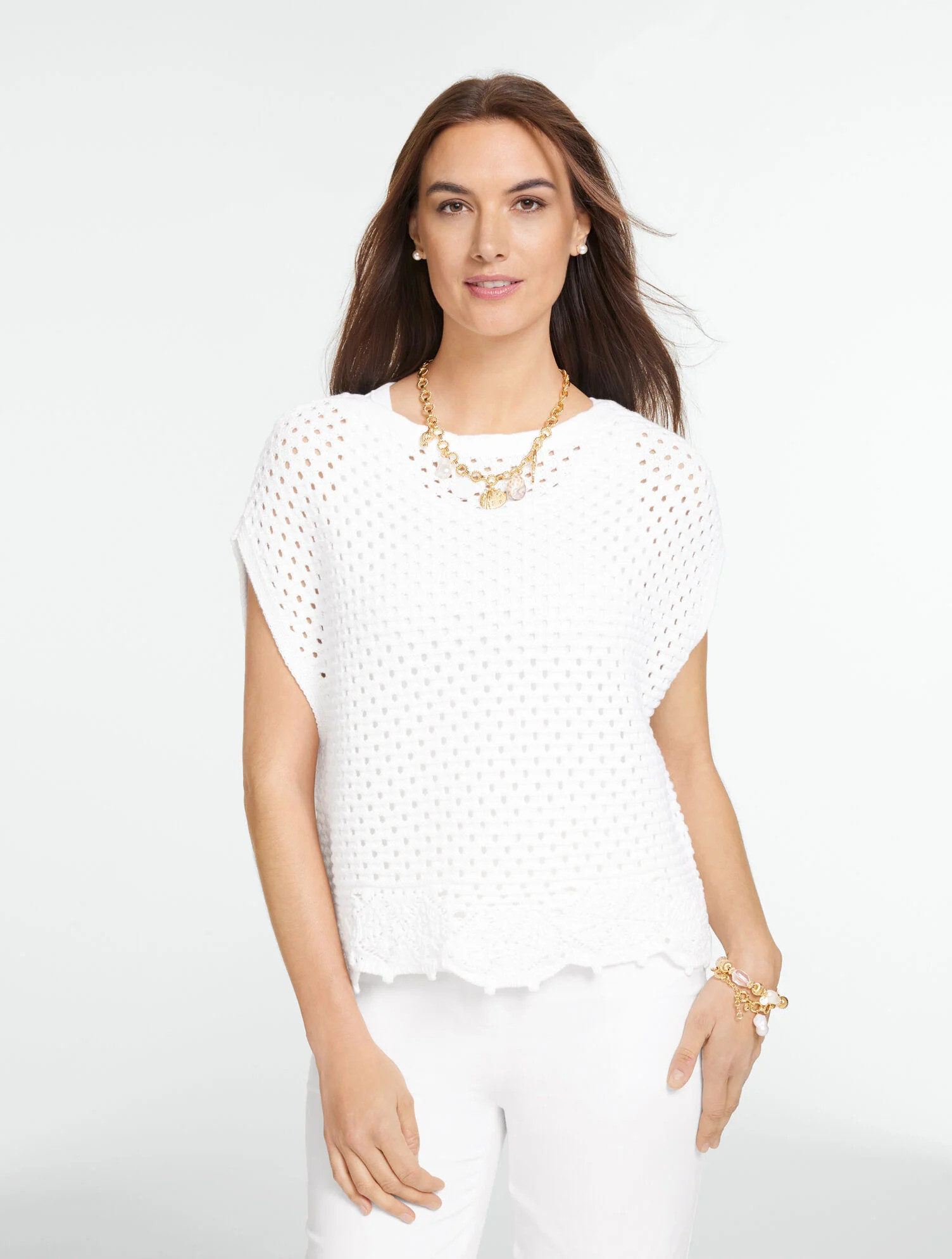 Open Knit Poncho | Talbots