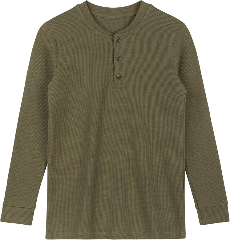 Brix Boys' Long Sleeve Thermal - Henley Shirt Waffle Fashion Clothes. | Amazon (US)