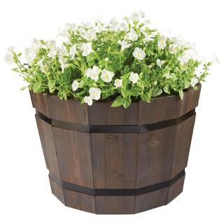 20 in. Dia. Dark Flame Barrel Planter 1000019984 | The Home Depot
