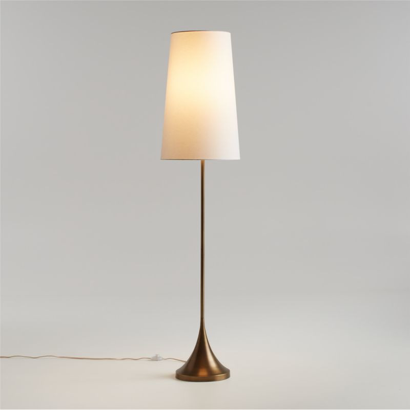 Seguin Brushed Brass Metal Floor Lamp 67.5" + Reviews | Crate & Barrel | Crate & Barrel