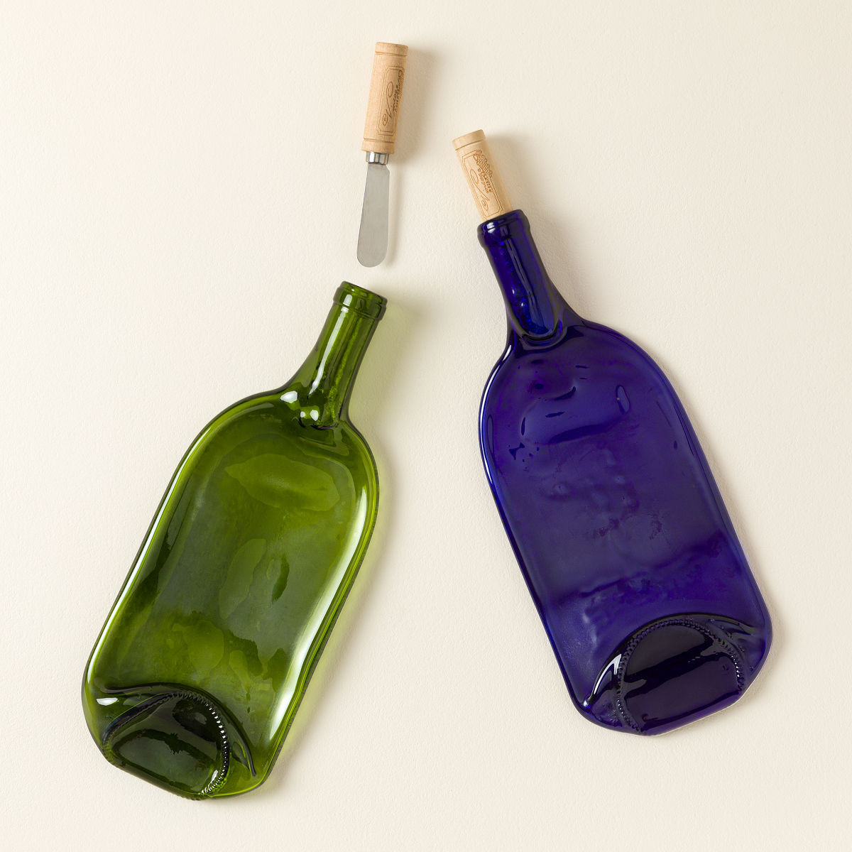 Recycled Wine Bottle Platter with Spreader | UncommonGoods