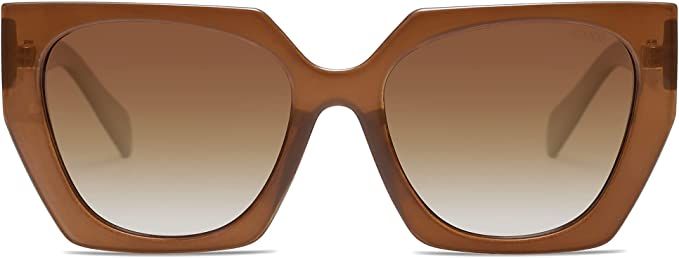 SOJOS Retro Polarized Oversized Sunglasses Womens Big Square Vintage Designer Sunnies SJ2205 | Amazon (US)