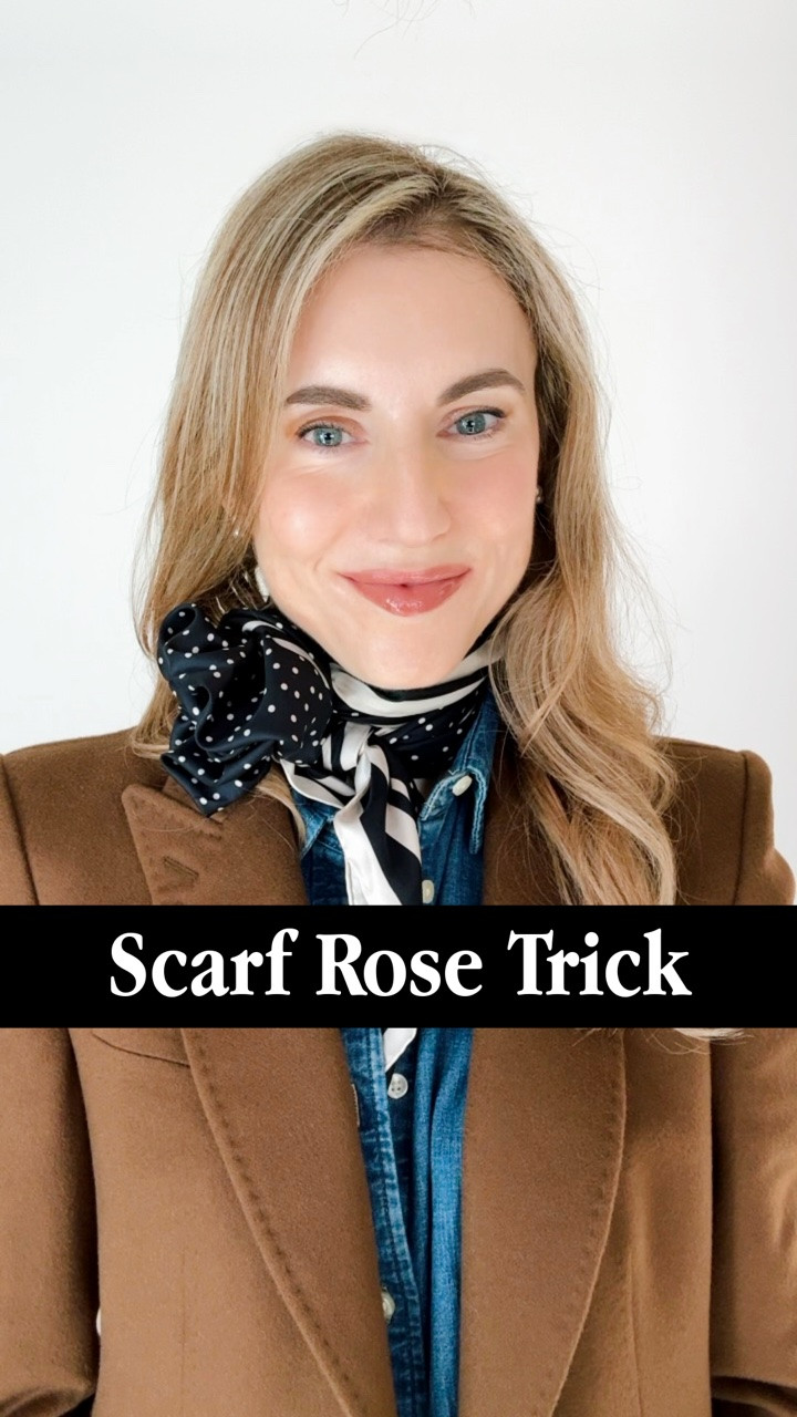 Square silk scarves that hold a rosette, from handrolled silks made in Italy to the Aritiza scarf that’s more dense than my Hermès to the polka dot Quince in the video 🌹

#LTKootd #LTKSeasonal
