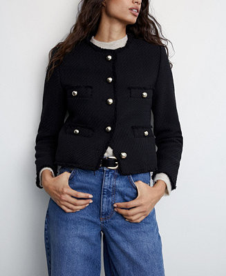 Women's Long Sleeve Pocket Tweed Jacket | Macys (US)