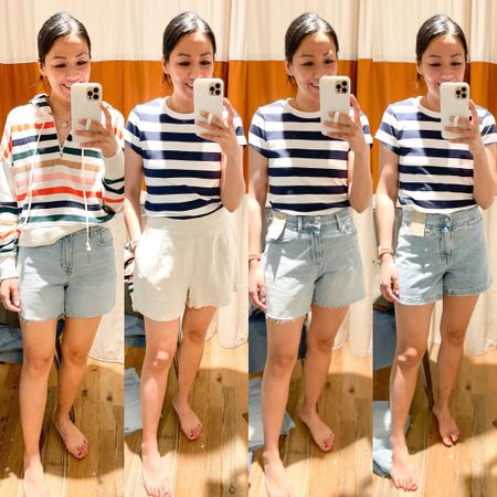 Size 26 in denim shorts (prefer the curvy fit of the perfect jeans shorts)
Size small linen shorts (need XS)

#LTKSaleAlert #LTKxMadewell #LTKOver40