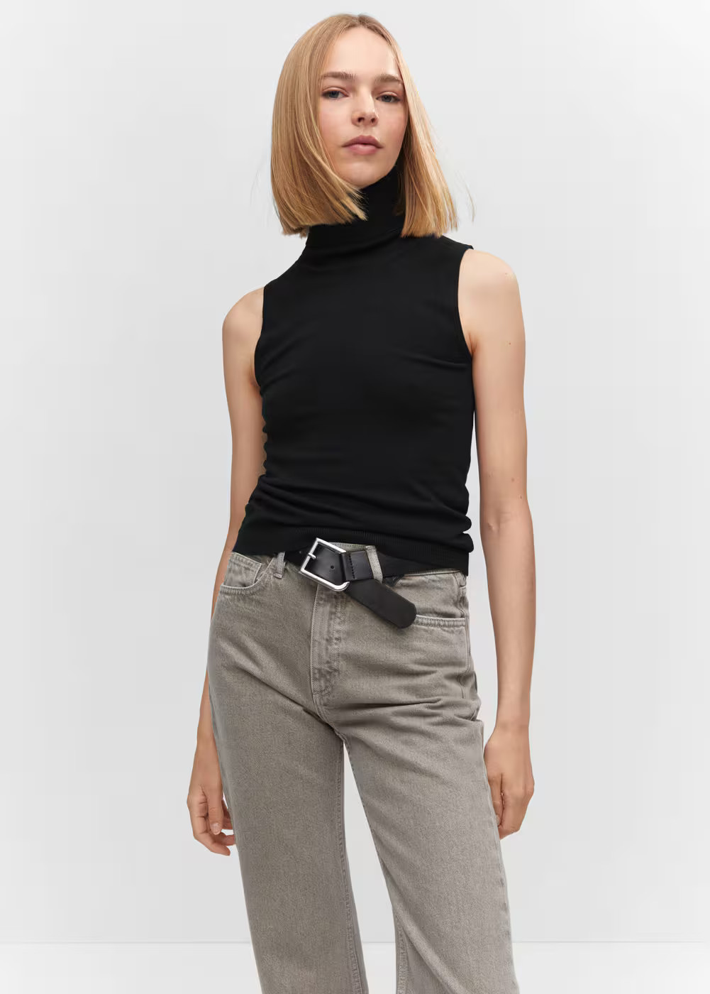 Turtleneck knit top -  Women | Mango USA | MANGO (US)