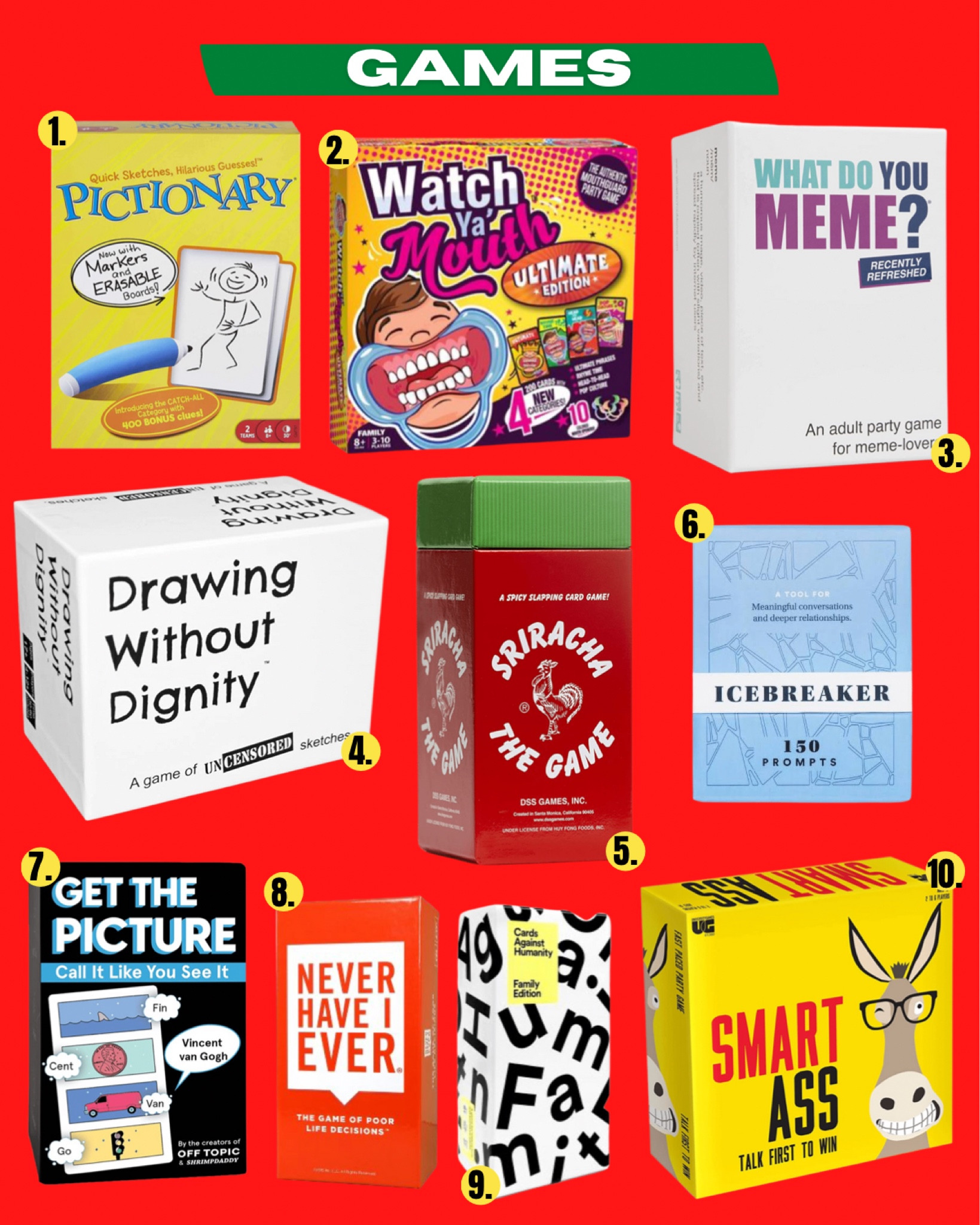 A game makes a great gift! Some games will fit as stocking stuffers! Others can be a gag gift that someone will actually want to steal! 🎁

#LTKGiftGuide #LTKHoliday #LTKfamily