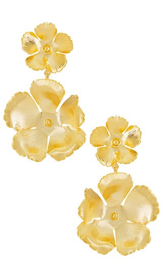 Eden Floral Drop Earrings in Gold | Revolve Clothing (Global)