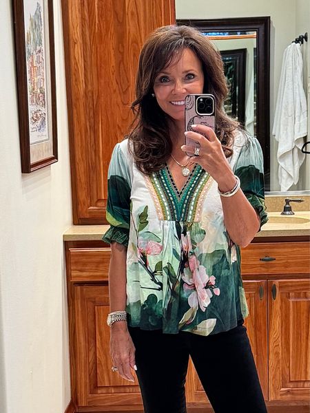 The prettiest summer  top. I love the colors in this one but it’s available in two others as well. 
kimbentley, summer outfit, vacation outfit, boho style, petite,

#LTKStyleTip #LTKParties #LTKWorkwear