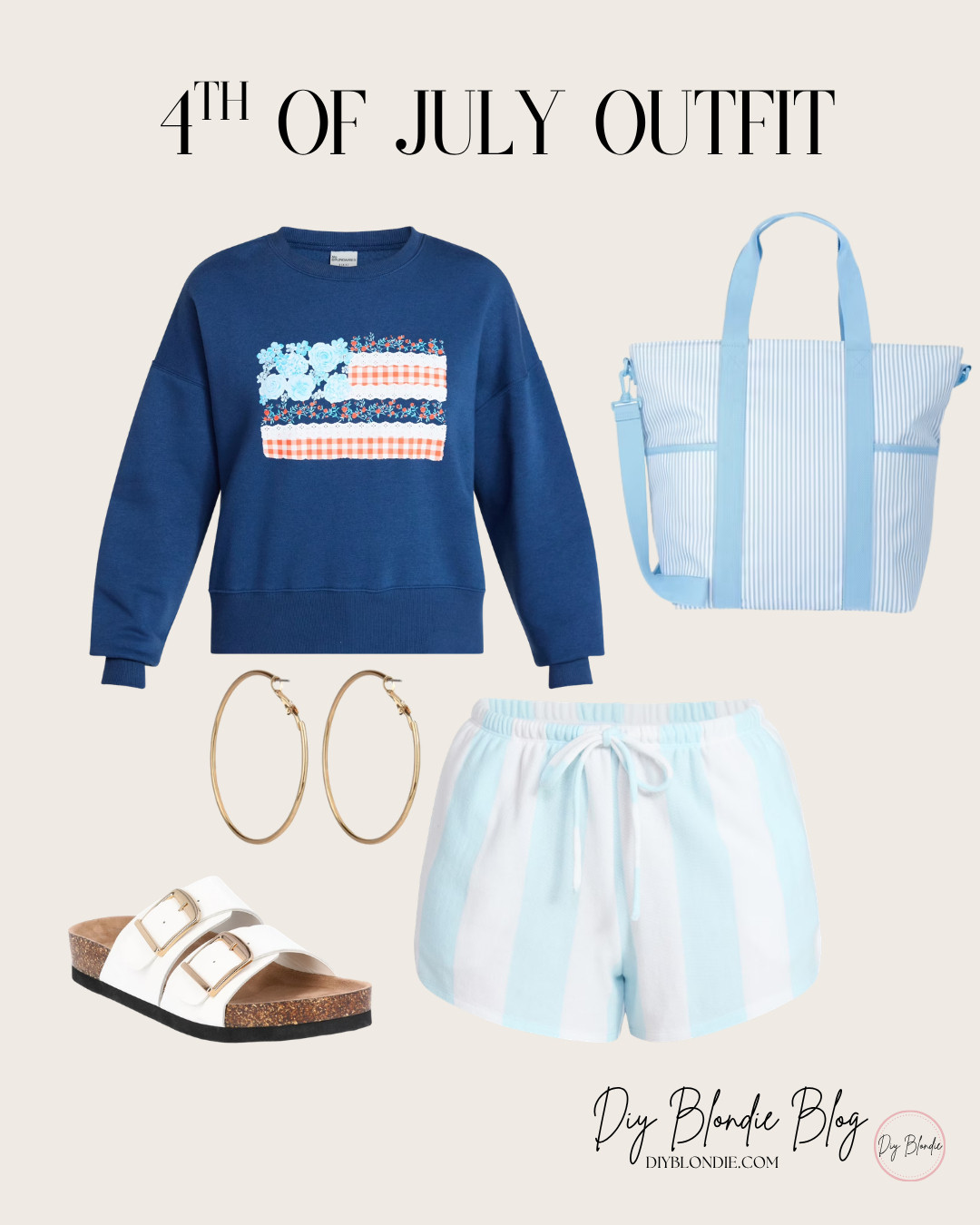 Obsessed with this soft coastal take on a 4th of July look 🇺🇸💙 Comfy, cute, and perfect for everything from porch sitting to fireworks! The sweatshirt is lightweight enough for summer nights and the striped shorts keep it fresh and easy. Added a classic sandal and gold hoops to elevate it just a little ✨

#ltkstyle #ltkseasonal #ltkunder50 #summeroutfits #coastalstyle #fourthofjulyoutfit #casualchic #affordablefashion #outfitinspo #ltkfinds
 

 