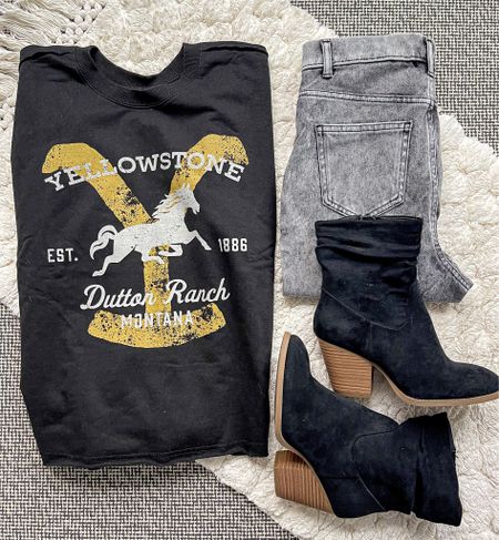 I am counting down the days to the season premiere. 
(Exact booties are from last year, but linked similar options)

Yellowstone Graphic Sweatshirt • Acid Wash Jeggings • Black Booties • Yellowstone Premiere • Womens Fashion • Fall Looks

#fallfashion #yellowstonegraphic #falllooks #womensfashion

#LTKshoecrush #LTKstyletip