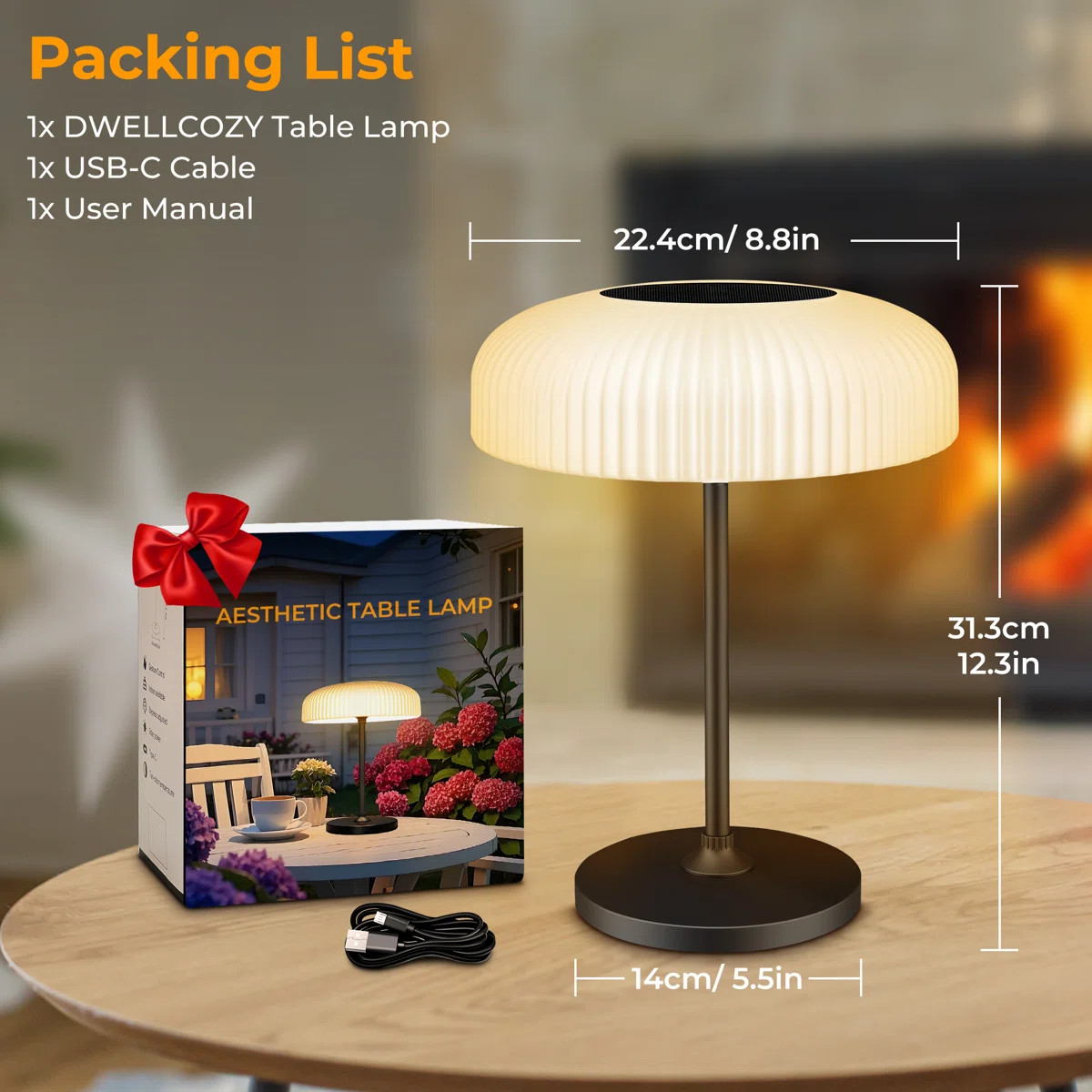Solar Led Table Lamp With Touch Switch & Motion Sensor, Indoor/outdoor Lantern | Wayfair North America