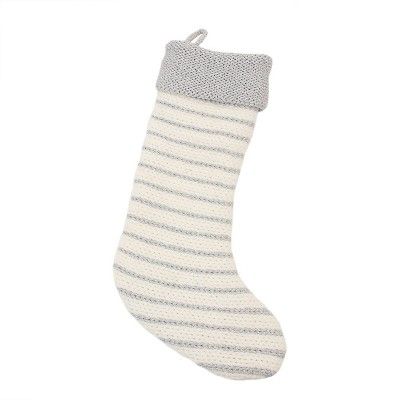 Chunky Knit Christmas Stocking White/Silver - Wondershop™ | Target