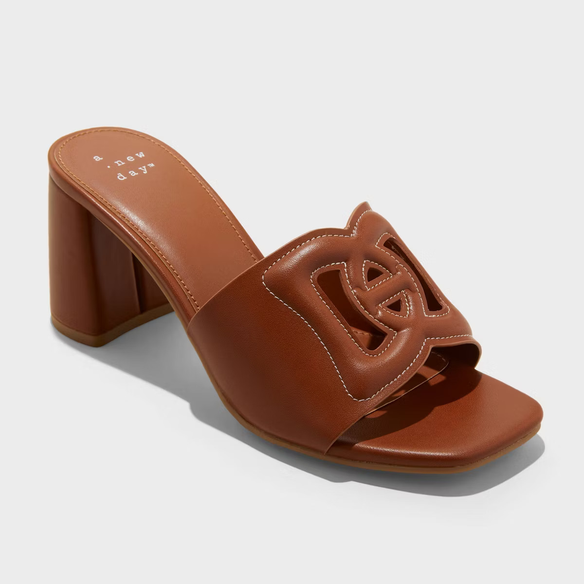 Women's Arden Chop Out Block Heels with Memory Foam Insole - A New Day™ Cognac | Target