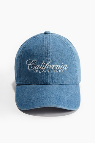 H & M - Embroidered Denim Cap - Blue | H&M (US + CA)