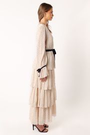 Antoinette Long Sleeve Tiered Maxi Dress - Cream | Petal & Pup (US)