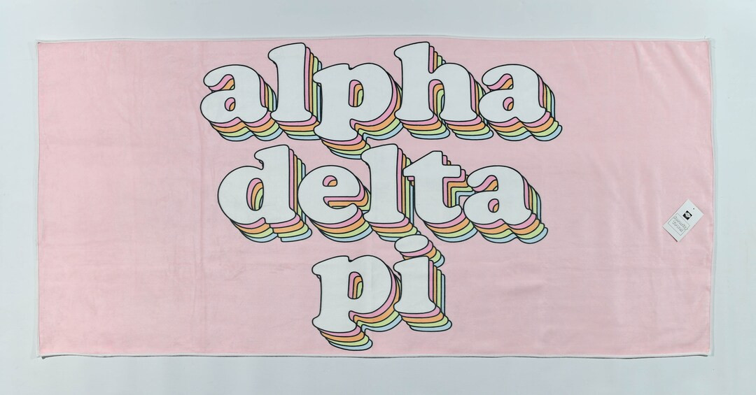 Alpha Delta Pi Plush Retro Beach Towel - Etsy | Etsy (US)
