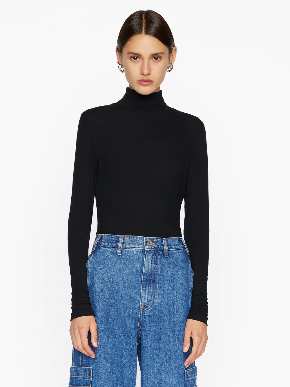 Rib Turtleneck -- Noir | Frame Denim