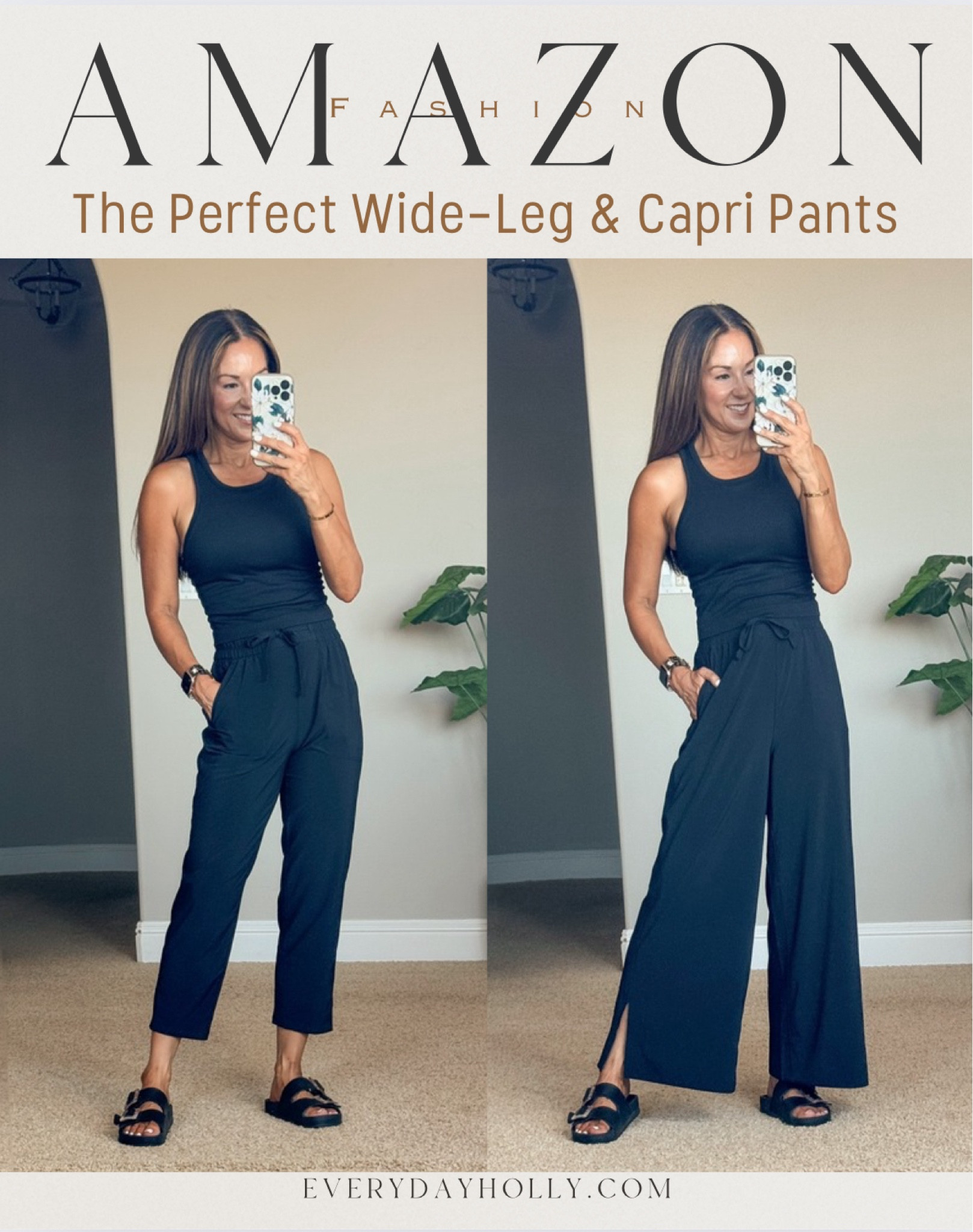 New arrivals from Amazon! Ultra, lightweight, slightly stretchy, quick dry, fabric in both wide leg and capris style both XS. This tank is an extremely flattering with built in bra & removable pads. 
These pants are perfect pants for everything! athleisure, travel, hiking teachers & lounging.  Everyday Holly 

#LTKOver40 #LTKTravel #LTKFitness