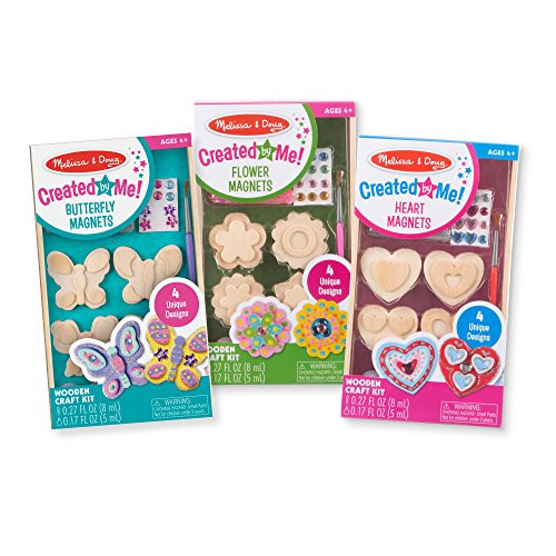 Melissa & Doug Paint & Decorate Your Own Wooden Magnets Craft Kit – Butterflies, Hearts, Flowers | Amazon (US)
