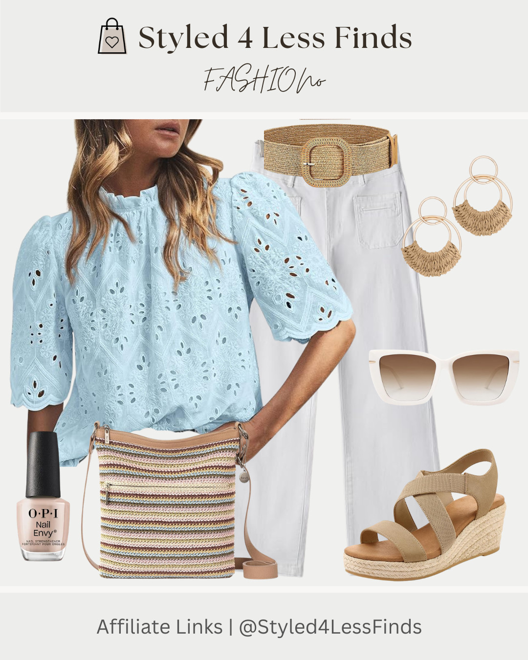 I have a soft spot for eyelet tops and dresses, and this one is definitely a favorite. The airy texture + soft blue hue give that fresh, feminine vibe while still feeling casual enough for everyday wear. Paired with crisp white pants and woven accessories, it’s the perfect look to ease into warmer days. 

 #LTKcanada #LTKover50style #LTKstyletip