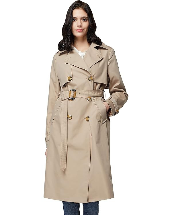Orolay Women's 3/4 Length Double Breasted Trench Coat Lapel Jacket with Belt | Amazon (US)