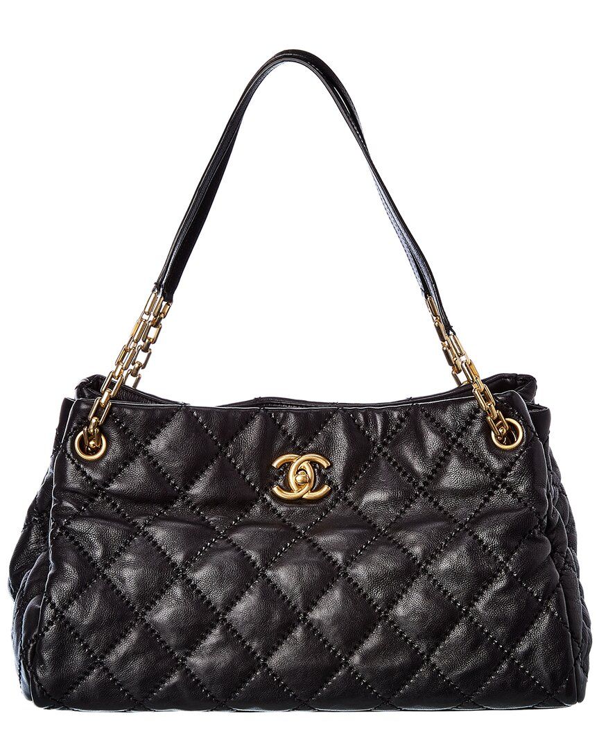 Chanel Black Quilted Lambskin leather Tote | Gilt