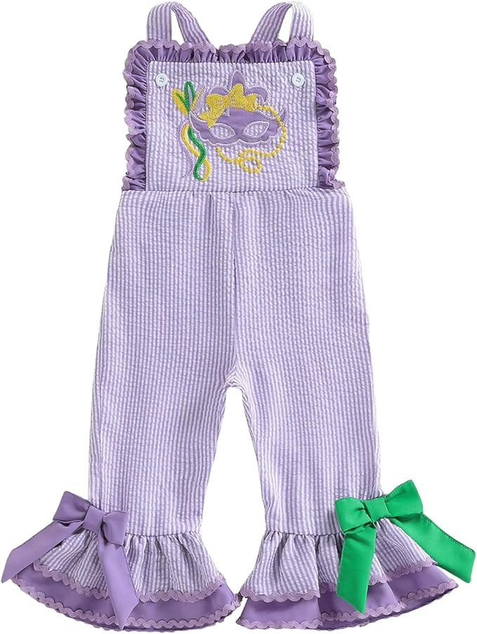 YINGISFITM Toddler Girl Overalls Baby Girl Birthday Outfit Sleeveless Bell-Bottom One Piece Rompe... | Amazon (US)