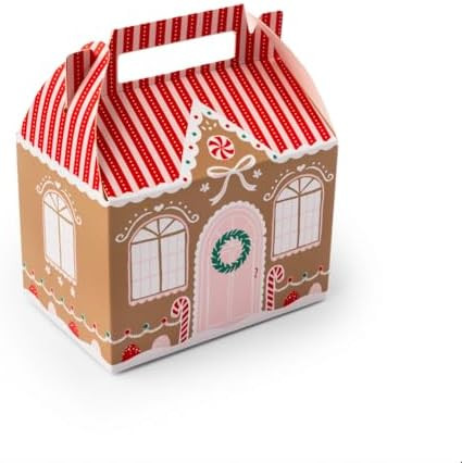 Bonjour Fete Gingerbread House Paper Party Cookie Boxes | Decorative Boxes for Holiday Treats, Co... | Amazon (US)