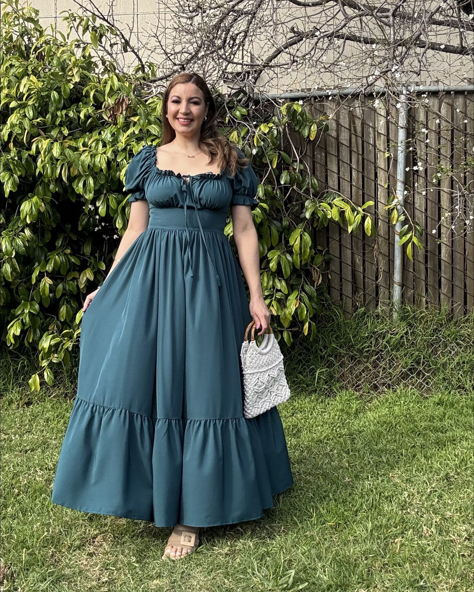 OYOANGLE Women’s domed short sleeve long dress with ruffles, with front bow, lace-up and tight waist, princess dress.
Size:L

#LTKmomlife #LTKSaleAlert #LTKSeasonal