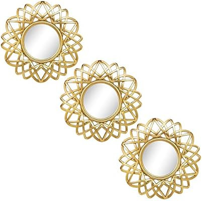 Small Round Mirrors for Wall Decor Set of 3 - Great Home Accessories for Bedroom, Living Room & D... | Amazon (US)