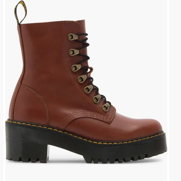 Dr. Martens Leona Combat Boot - Brown | Poshmark