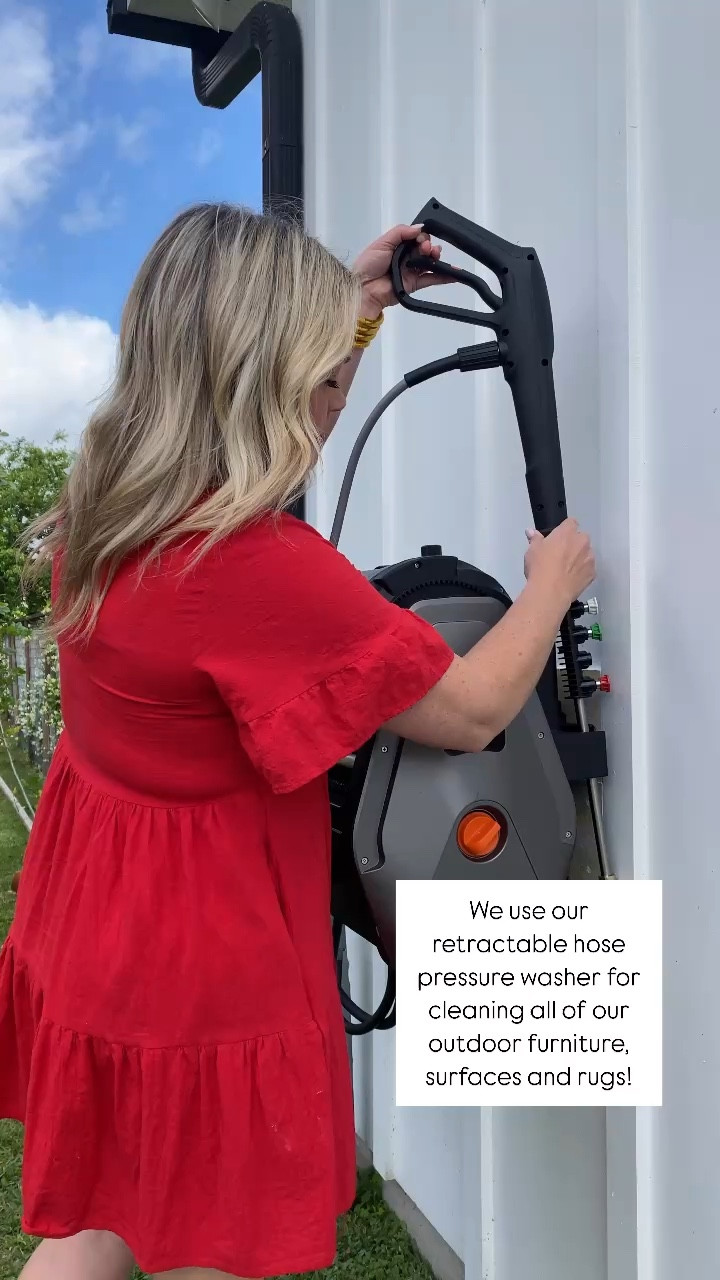 I use this pressure washer with retractable 100ft hose on all of our outdoor furniture! 

Outdoor furniture / patio furniture / dining table / outdoor dining / dining chair / rug / outdoor rug / Amazon gadgets / Amazon home 

#LTKHome #LTKFamily #LTKOver40