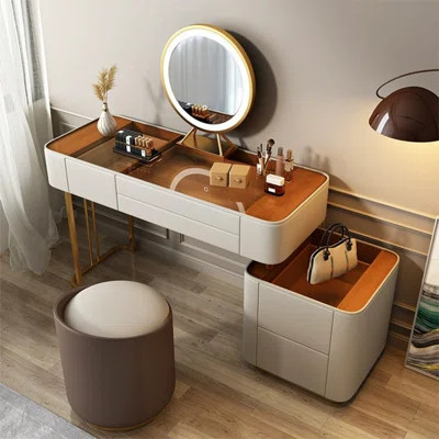 Makeup Vanity with Light mirror,5 drawers,Power Outlet | Wayfair North America