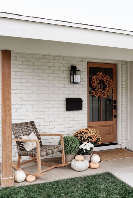 Shop my fall front porch, including this adorable rocking chair and faux boxwood topiary! The faux boxwood comes in three sizes - this is the medium

#LTKhome #LTKSeasonal