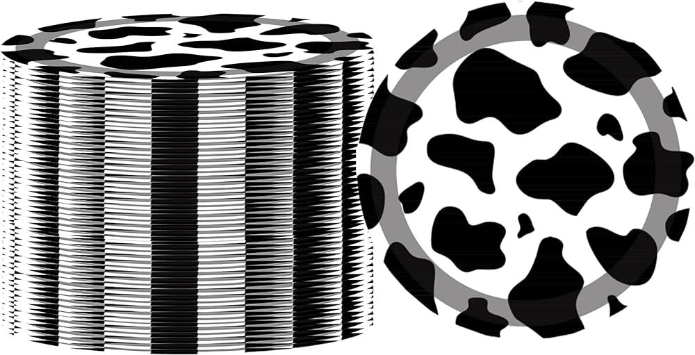 40 Pcs Cow Print Party Supplies, Farm Animals Cow Themed Paper Plates 7" Barn Animals Cow Plates ... | Amazon (US)