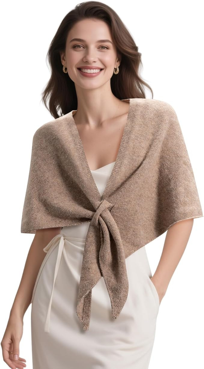 X-KIDS Pashmina Wraps for Women Poncho Shawls for Evening Dresses Top Casual Knitted Triangle Cas... | Amazon (US)