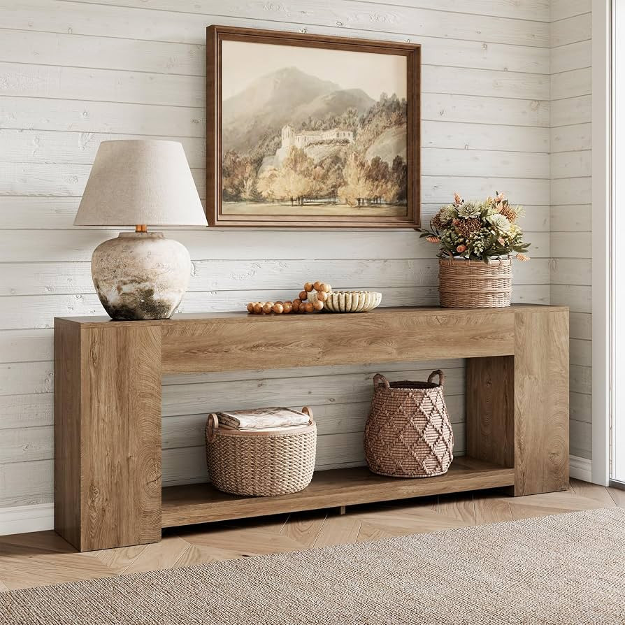Epecoya 86-Inch Extra Long Console Table for Entryway, Farmhouse Sofa Table Behind Couch Wooden, ... | Amazon (US)
