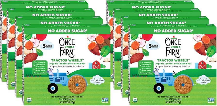 Once Upon A Farm Barra horneada suave orgánica para niños pequeños, manzana, batata y espinaca... | Amazon (US)