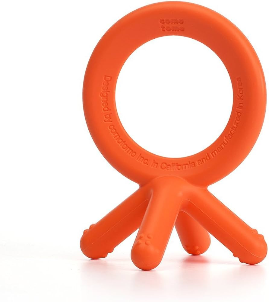 Comotomo Silicone Baby Teether, Orange | Amazon (US)