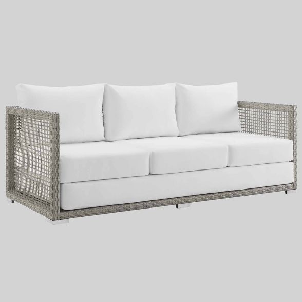 Aura Outdoor Wicker Rattan Patio Sofa - Modway | Target