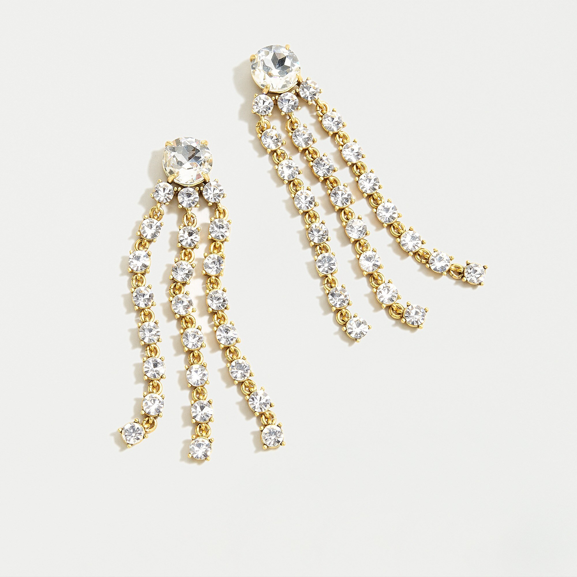 Crystal fringe statement earrings | J. Crew US