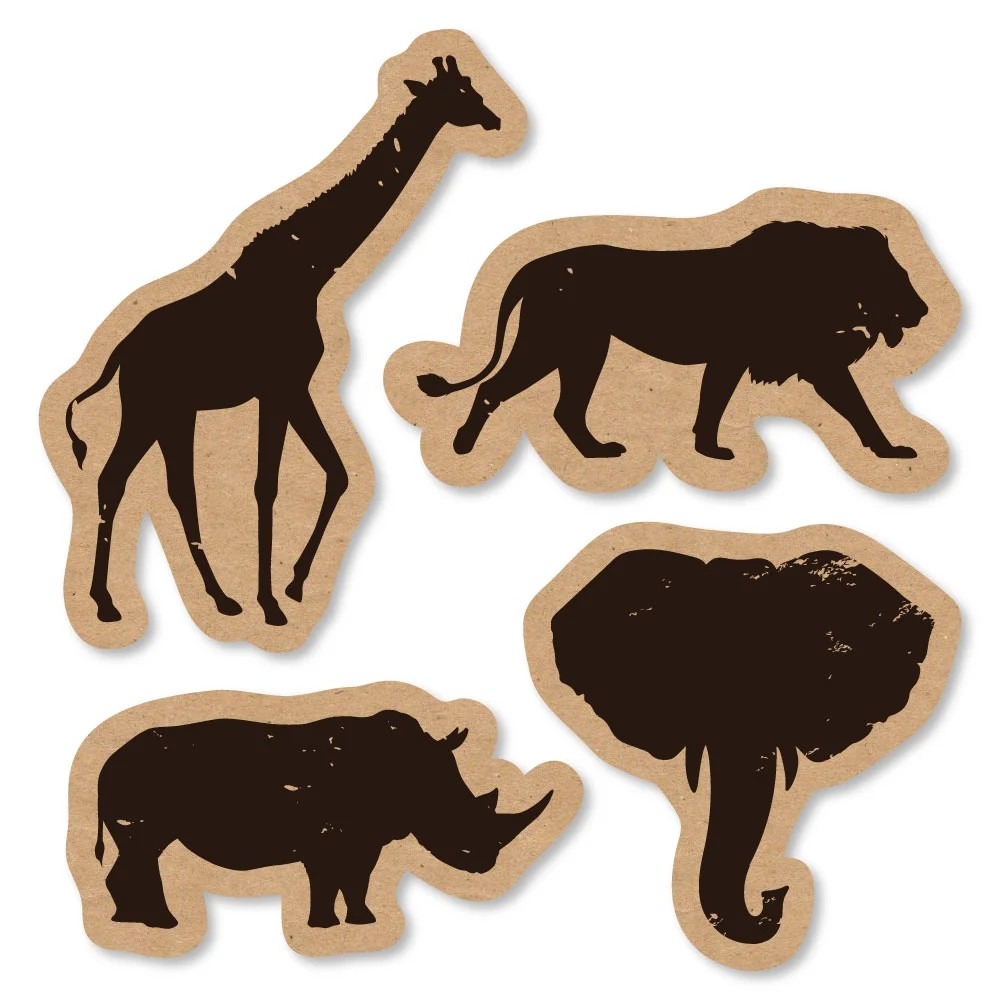 Wild Safari - Shaped African Jungle Adventure Birthday Party or Baby Shower Cut-Outs - 24 Count | Walmart (US)