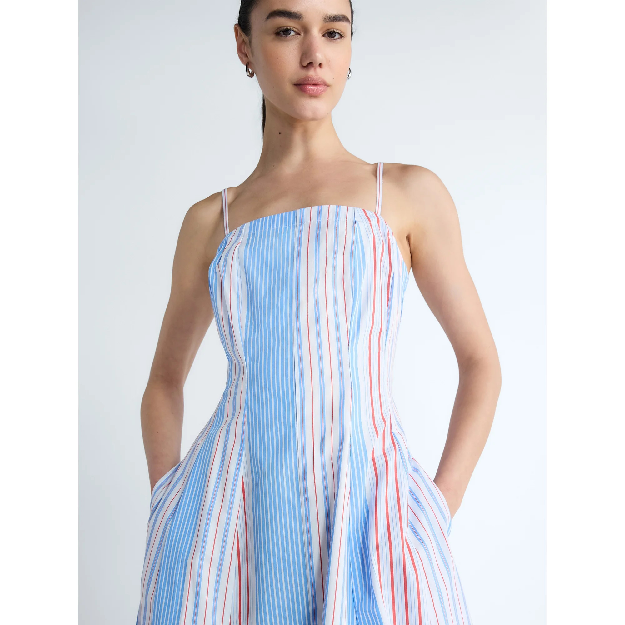 Free Assembly Women's and Women's Plus Sleeveless Cotton Panel Midi Dress, Sizes XS-4X | Walmart (US)