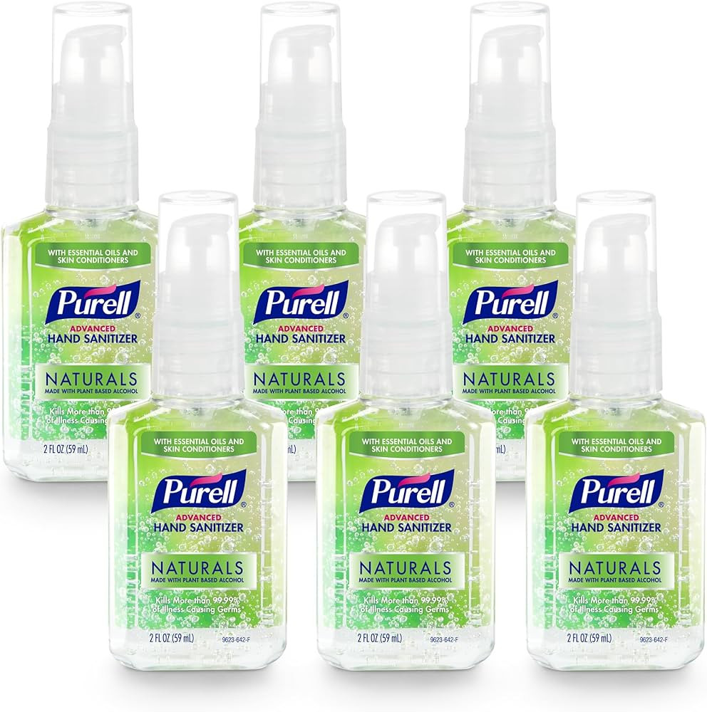 Purell Advanced Hand Sanitizer Naturals with Plant Based Alcohol, Citrus scent, 2 Fl Oz Travel Si... | Amazon (US)