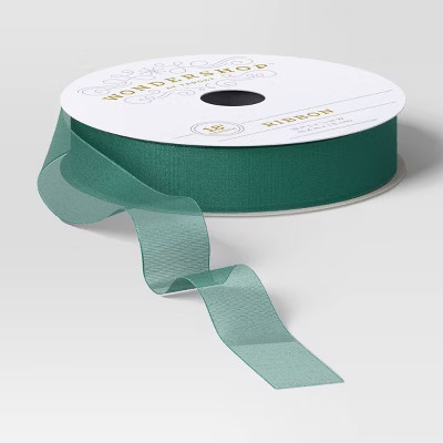 18' Christmas Fabric Ribbon Green Sheer - Wondershop™ | Target