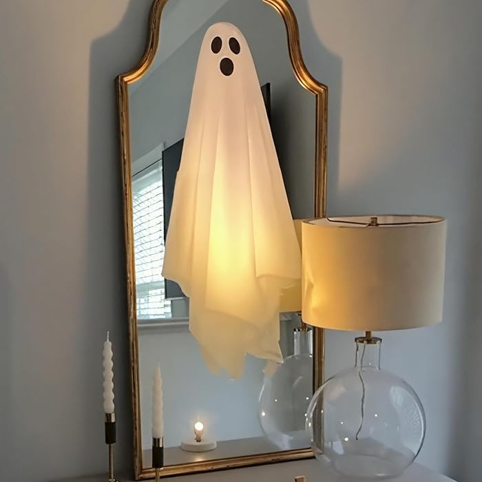 Halloween Decorations Window Clings Decor, 3 Pcs Large White Ghost Decal for Mirror Silhouette Ha... | Amazon (US)